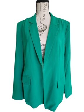 Green Open-Front Women's Blazer